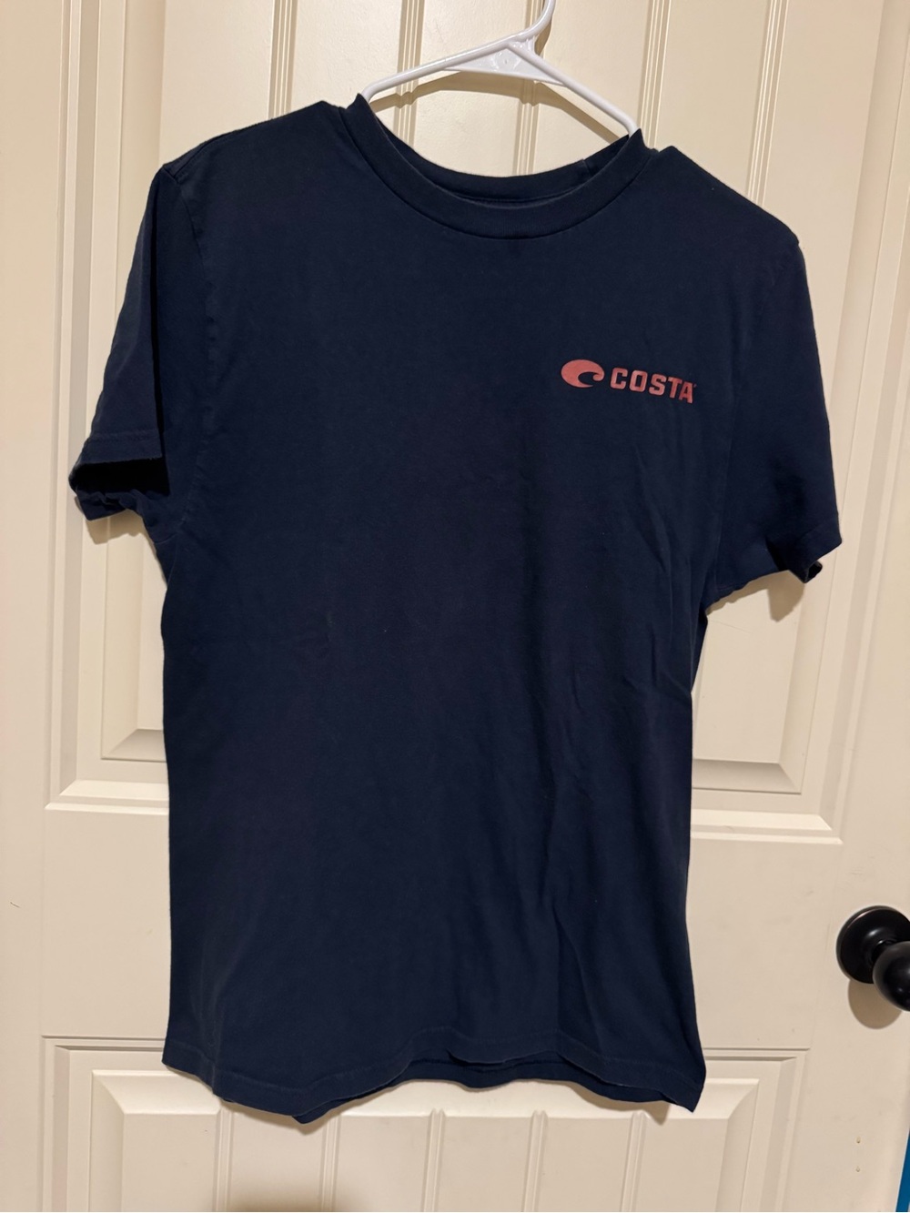 Costa Navy Short Sleeve Tee with Coral Logo